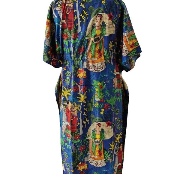 BRAND NEW Frida Kahlo Kaftan Beach Cover-Up one Caftan - Picture 5 of 5